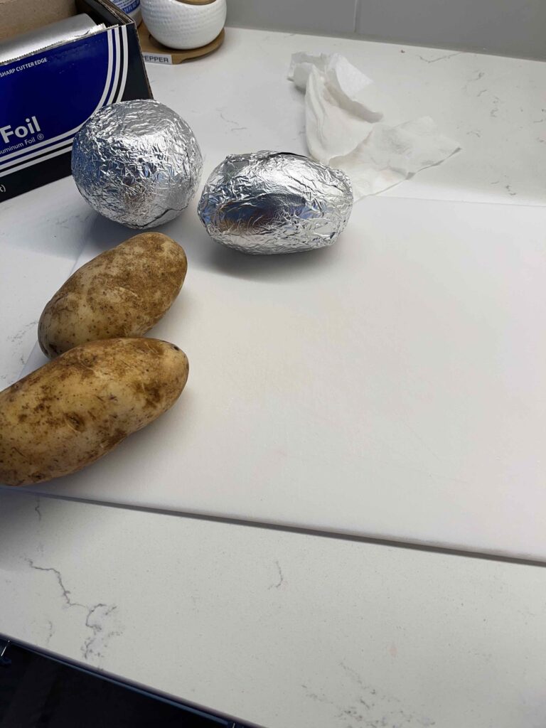 Wrapping Potatoes